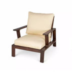 Ensemble de canapés de patio Bestier en bois d'acacia pour 4 personnes avec coussins et table basse, mobilier de patio moderne