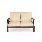 Ensemble de canapés de patio Bestier en bois d'acacia pour 4 personnes avec coussins et table basse, mobilier de patio moderne