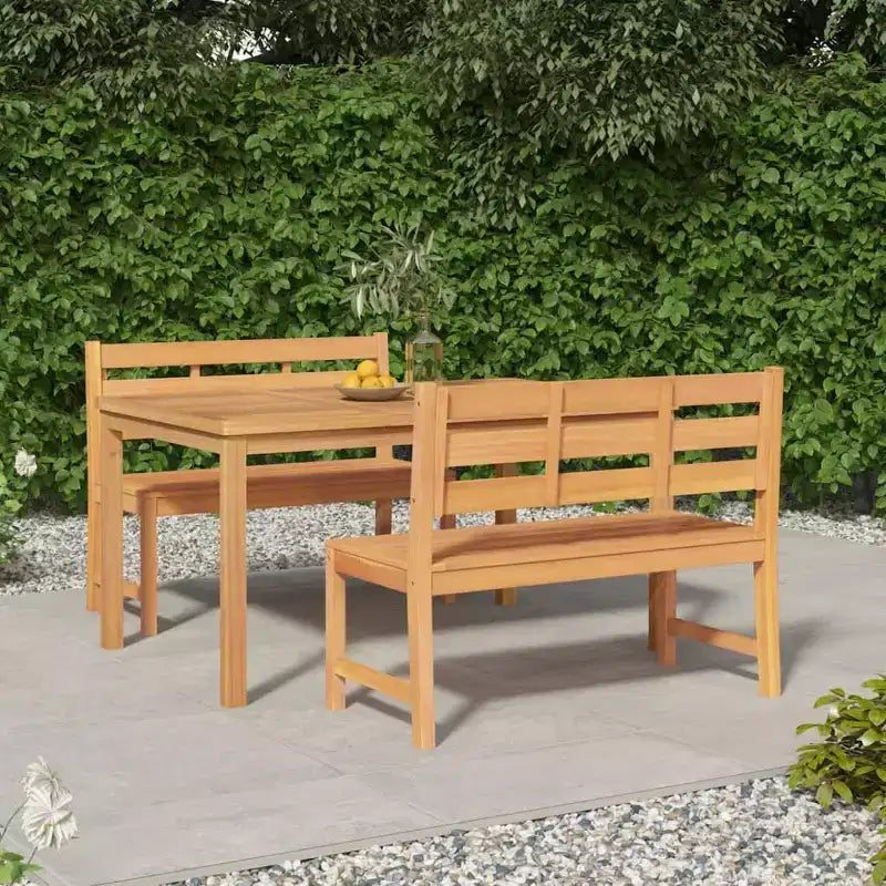 vidaXL Salon de jardin en teck massif finement poncé Bois naturel Standard