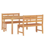 vidaXL Salon de jardin en teck massif finement poncé Bois naturel Standard