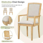 Ensemble de salle à manger extensible 9 pièces pour 6 personnes, table de salle à manger rectangulaire avec rallonge amovible, 6 chaises sans accoudoirs et 2 fauteuils