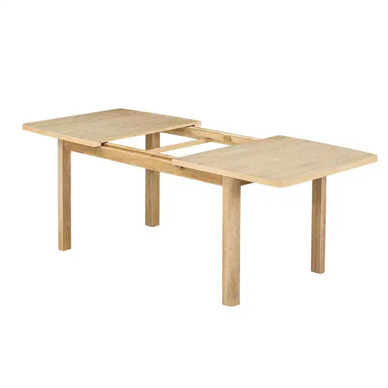 Ensemble de salle à manger extensible 9 pièces pour 6 personnes, table de salle à manger rectangulaire avec rallonge amovible, 6 chaises sans accoudoirs et 2 fauteuils