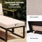 LAUSAINT HOME Ensemble de conversation d'extérieur 5 pièces avec coussins épais 2 poufs et table d'appoint