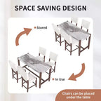 Ensemble de salle à manger avec table haute en marbre, ensemble table de bar avec 2/4 chaises rembourrées pour salle à manger, pub, cuisine, petits espaces, beige marron