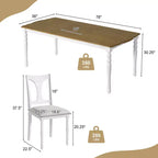 GDFStudio Grant - Ensemble de salle à manger 7 pièces avec table extensible de 152 à 198 cm (lot de 6)