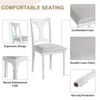 GDFStudio Grant - Ensemble de salle à manger 7 pièces avec table extensible de 152 à 198 cm (lot de 6)