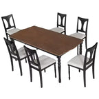 GDFStudio Grant - Ensemble de salle à manger 7 pièces avec table extensible de 152 à 198 cm (lot de 6)