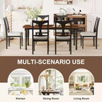GDFStudio Grant - Ensemble de salle à manger 7 pièces avec table extensible de 152 à 198 cm (lot de 6)