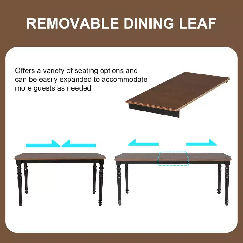 GDFStudio Grant - Ensemble de salle à manger 7 pièces avec table extensible de 152 à 198 cm (lot de 6)