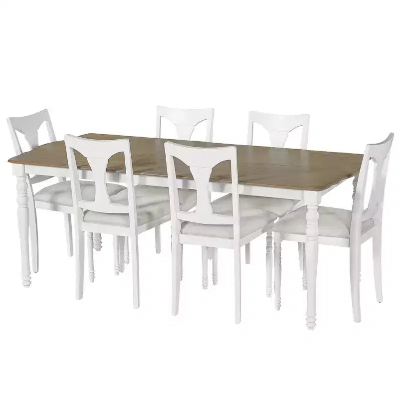 GDFStudio Grant - Ensemble de salle à manger 7 pièces avec table extensible de 152 à 198 cm (lot de 6)
