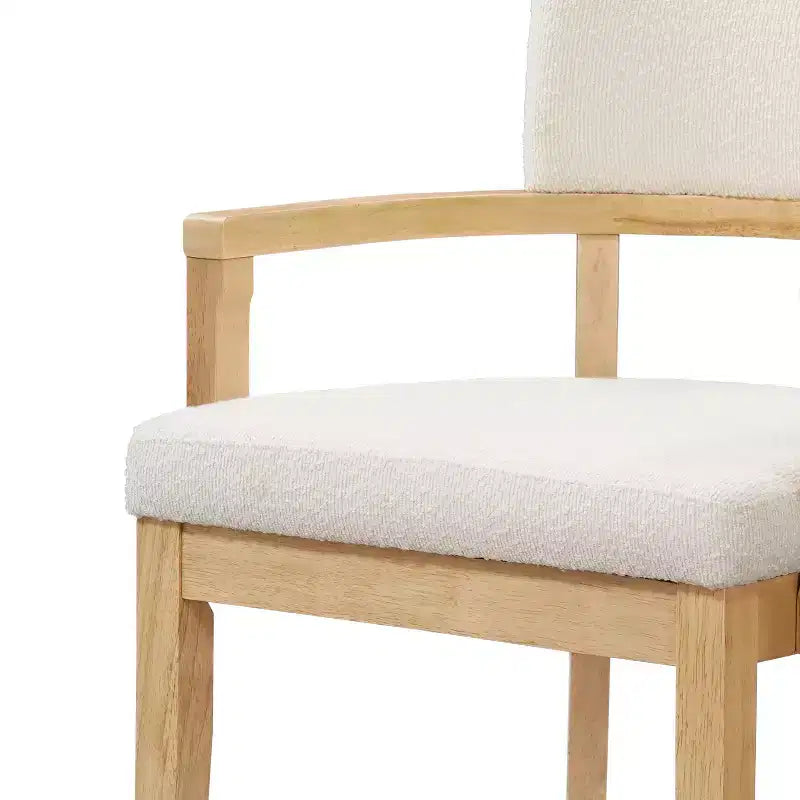 Ensemble de salle à manger 5 pièces Christopher Knight Home Raisa en bois d'hévéa de style fermier avec chaises rembourrées en bouclette