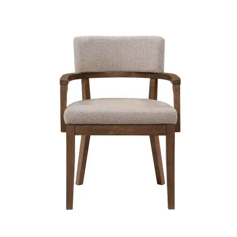 Ensemble de salle à manger 5 pièces Christopher Knight Home Raisa en bois d'hévéa de style fermier avec chaises rembourrées en bouclette