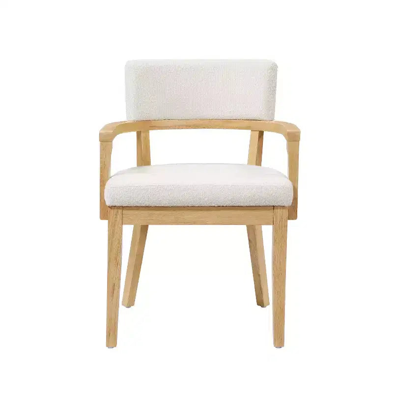 Ensemble de salle à manger 5 pièces Christopher Knight Home Raisa en bois d'hévéa de style fermier avec chaises rembourrées en bouclette