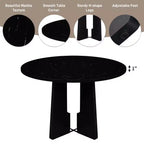 Ensemble de salle à manger rond 5 pièces GDFStudio Jacobs avec table à manger moderne de 43 po et 4 chaises rembourrées