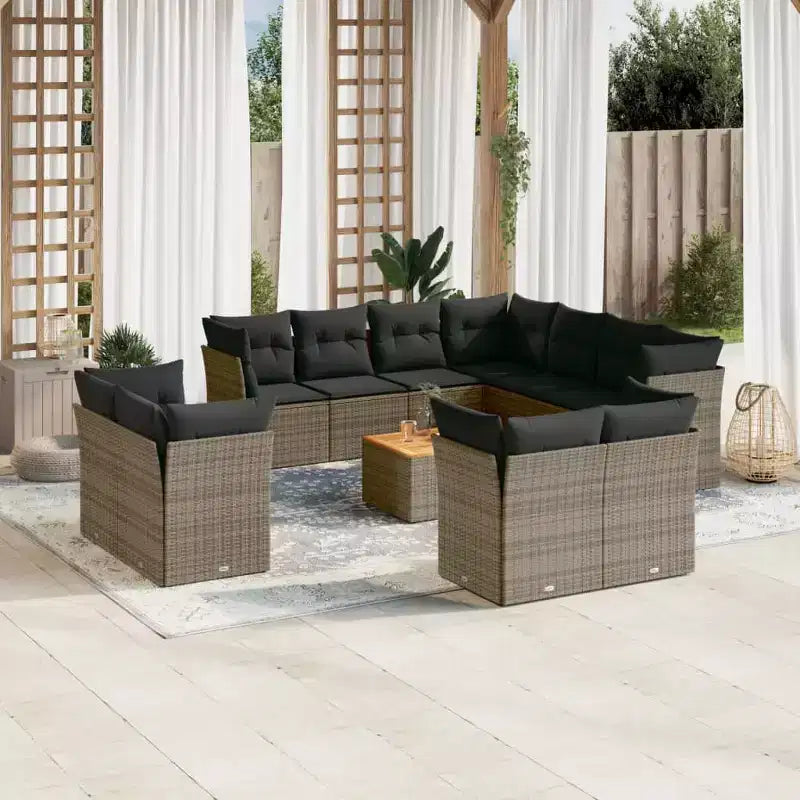 vidaXL Salon de jardin avec coussins de différentes couleurs