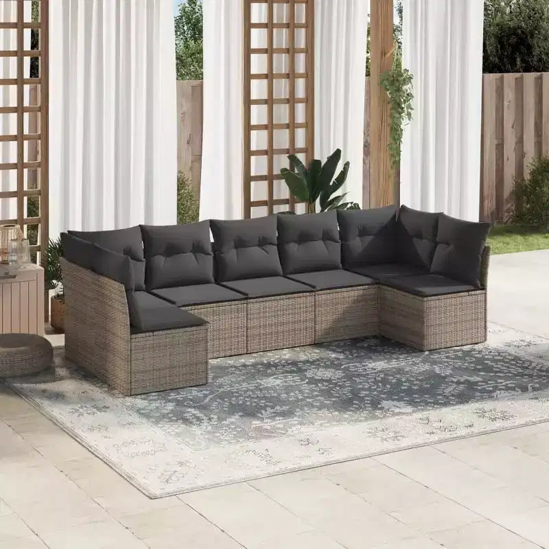 vidaXL Salon de jardin modulable avec coussins et table