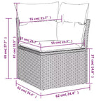 vidaXL Salon de jardin modulable avec coussins et table
