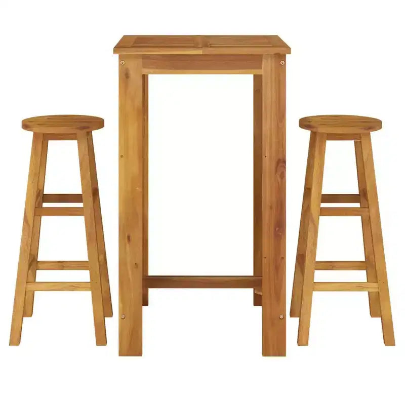 vidaXL Ensemble de bar de jardin Bois d'acacia massif Ensemble de bar de jardin durable