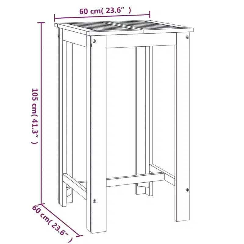 vidaXL Ensemble de bar de jardin Bois d'acacia massif Ensemble de bar de jardin durable