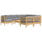 vidaXL Salon de jardin avec coussins en pin massif