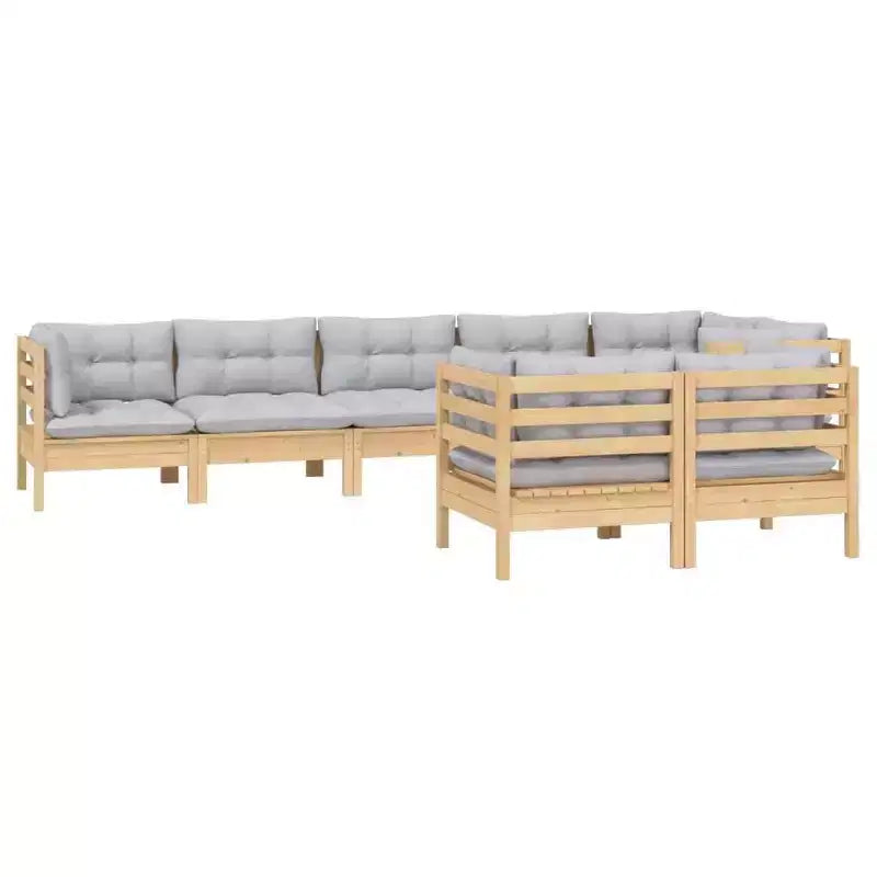 Ensemble de salon de jardin vidaXL - Pin massif avec coussins de différentes couleurs