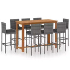 vidaXL Modern Outdoor Dining Set with Cushions - Choose Your Color
