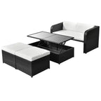 vidaXL Salon de jardin Salon de jardin avec table Résine tressée
