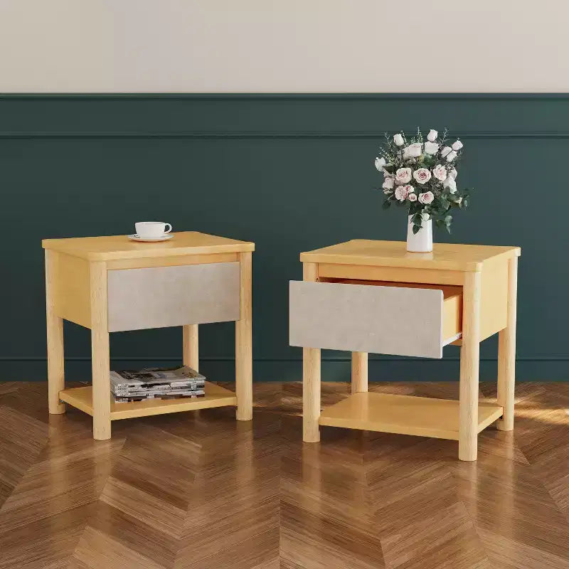 Ensemble de chambre Christopher Knight Home Joy moderne 3 pièces en bois avec tête de lit et 2 tables de nuit