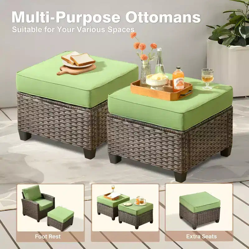 HOMLUX Ensemble de canapés de patio d'extérieur 4 saisons - 3+2+2 places, tout temps, résistant aux intempéries pour jardin