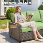 HOMLUX Ensemble de canapés de patio d'extérieur 4 saisons - 3+2+2 places, tout temps, résistant aux intempéries pour jardin