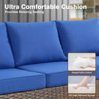 HOMLUX Ensemble de canapés de patio d'extérieur 4 saisons - 3+2+2 places, tout temps, résistant aux intempéries pour jardin