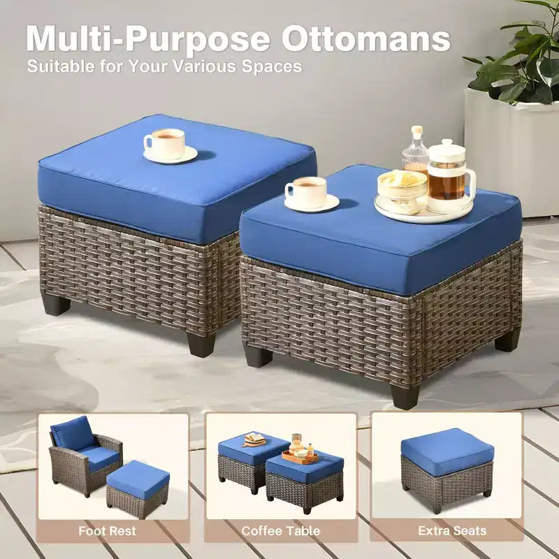 HOMLUX Ensemble de canapés de patio d'extérieur 4 saisons - 3+2+2 places, tout temps, résistant aux intempéries pour jardin