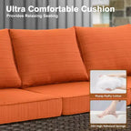 HOMLUX Ensemble de canapés de patio d'extérieur 4 saisons - 3+2+2 places, tout temps, résistant aux intempéries pour jardin