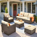 HOMLUX 4-Season Outdoor Patio Sofa Set - 3+2+2 Seating, All-Weather, Weatherproof for Yard