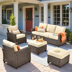 HOMLUX 4-Season Outdoor Patio Sofa Set - 3+2+2 Seating, All-Weather, Weatherproof for Yard
