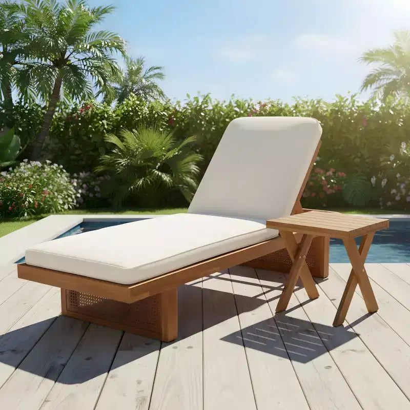 Christopher Knight Home Sandrine Ensemble de salon de patio 2 pièces en bois d'acacia et rotin avec coussin et table à lattes