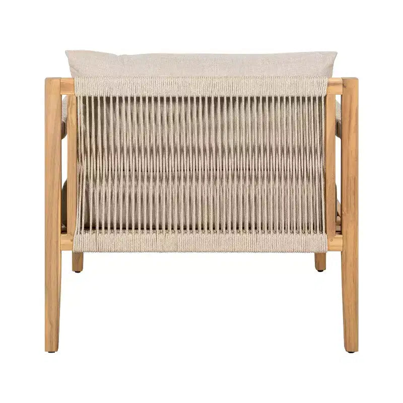Christopher Knight Home Akash Ensemble de salon de patio moderne avec table d'appoint en béton léger et chaises en bois d'acacia