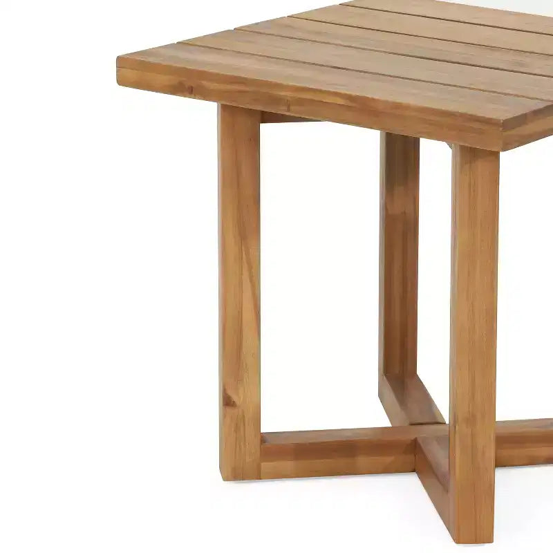 Christopher Knight Home Noelia Ensemble de deux meubles de patio surdimensionnés en bois d'acacia avec coussin et table à lattes