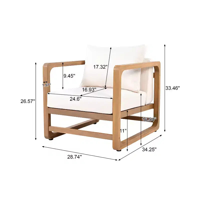 Christopher Knight Home Noelia Ensemble de deux meubles de patio surdimensionnés en bois d'acacia avec coussin et table à lattes