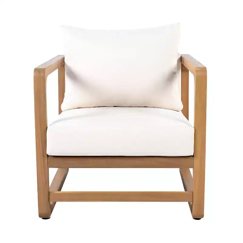 Christopher Knight Home Noelia Ensemble de deux meubles de patio surdimensionnés en bois d'acacia avec coussin et table à lattes