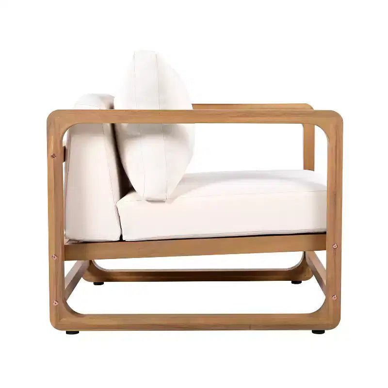 Christopher Knight Home Noelia Ensemble de deux meubles de patio surdimensionnés en bois d'acacia avec coussin et table à lattes