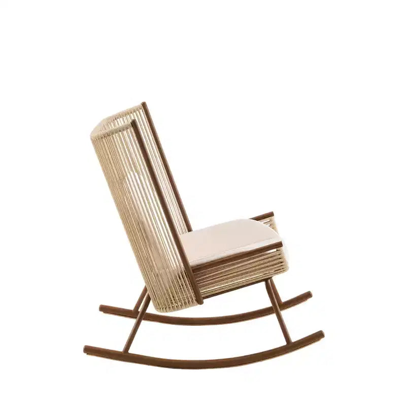 Ensemble de salle à manger d'extérieur 2 pièces Varun Farmhouse de Christopher Knight Home avec table en bois d'acacia et chaise à bascule en fer
