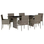 vidaXL Trendy Garden Dining Set with Cushions Poly Rattan