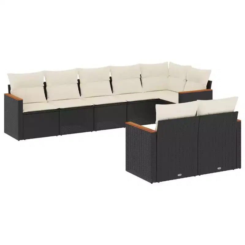 vidaXL Modular Outdoor Sofa Set with Storage and Cushions