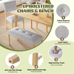 Ensemble de salle à manger rustique 6 pièces avec table en bois, 4 chaises et banc pour 6 personnes