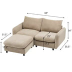 Christopher Knight Home Acker, ensemble de 3 canapés modulaires modernes rembourrés