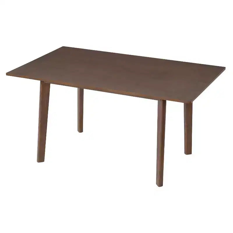 Ensemble de salle à manger moderne 7 pièces avec table en bois massif de 152 cm et 6 chaises empilables