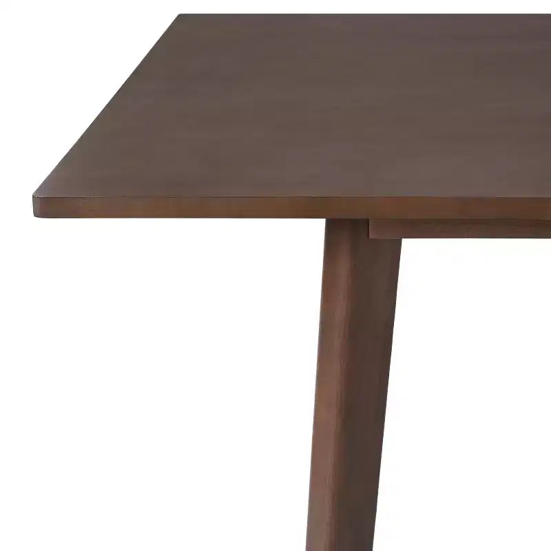Ensemble de salle à manger moderne 7 pièces avec table en bois massif de 152 cm et 6 chaises empilables