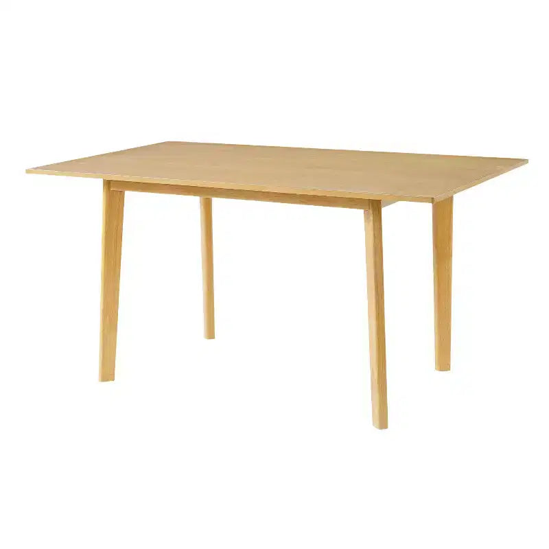 Ensemble de salle à manger moderne 7 pièces avec table en bois massif de 152 cm et 6 chaises empilables