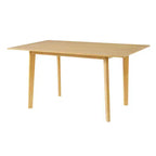 Ensemble de salle à manger moderne 7 pièces avec table en bois massif de 152 cm et 6 chaises empilables